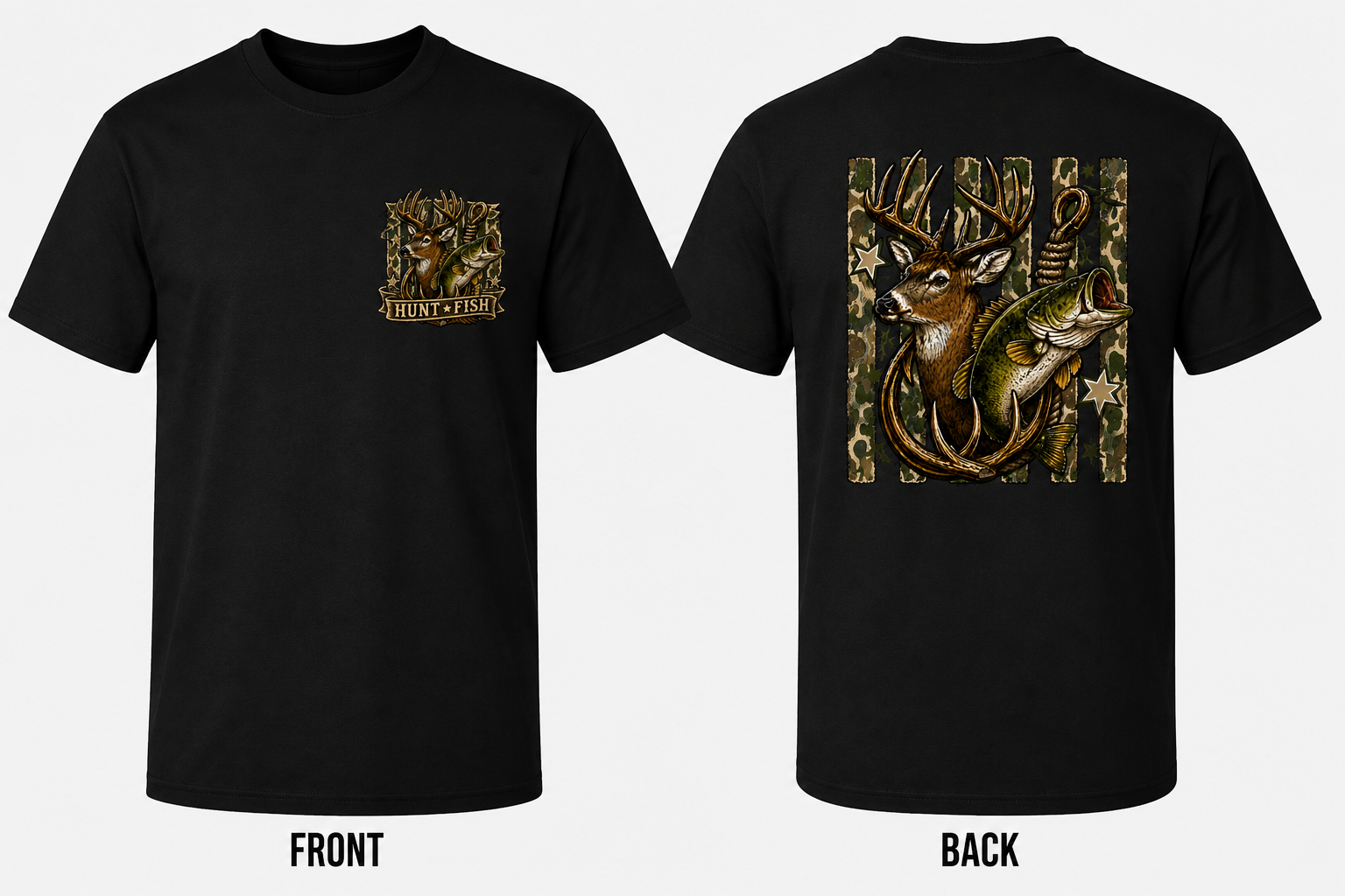 Camo flag w/deer/fish